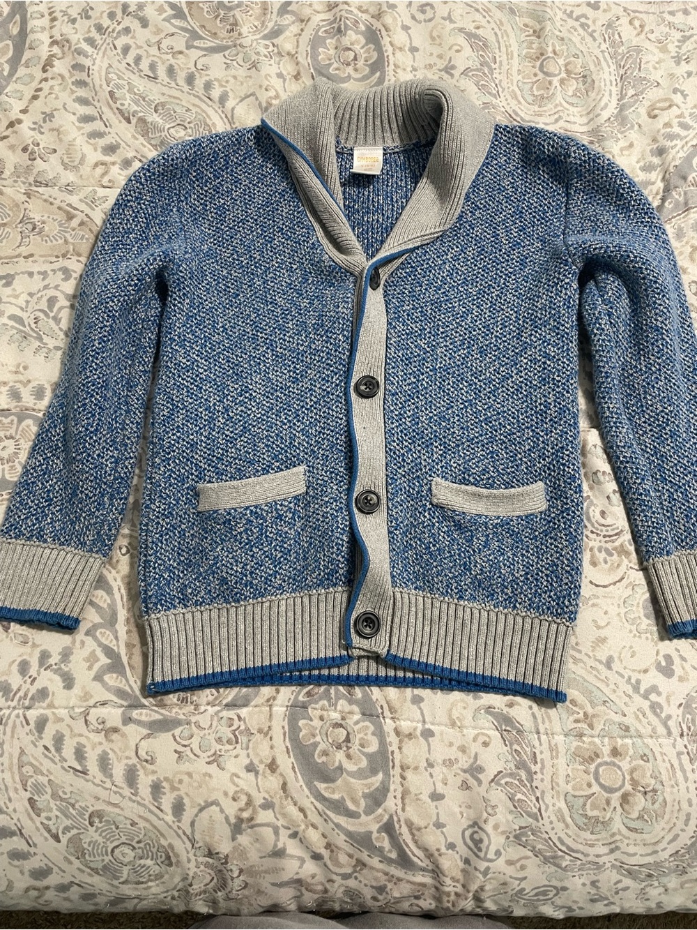 Gymboree Boys Blue and Grey Cardigan